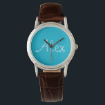 Alluring Aqua Watch<br><div class="desc">This stylish aqua-coloured clock is perfect for your home.  It is also customisable to make it truly your own.</div>