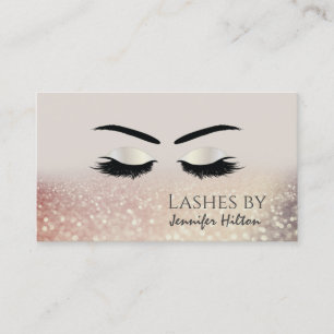 Alluring glittery lashes makeup eyes business card