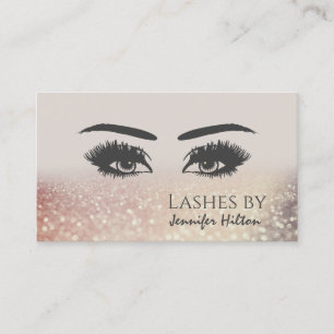 Alluring glittery lashes makeup eyes business card