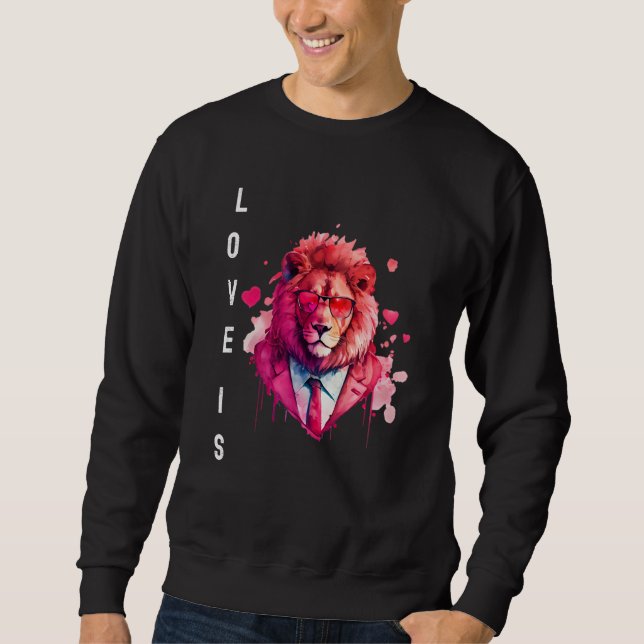 Alluring Love is With Heart Animal Valentine's day Sweatshirt (Front)