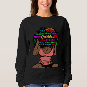 Alluring melanin woman brown skin queen black girl sweatshirt