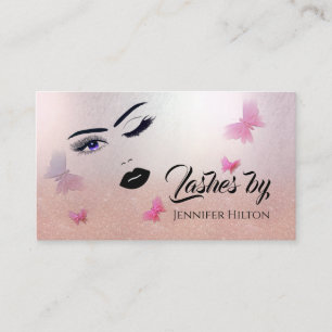 Alluring modern attractive sensual girl face business card