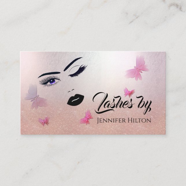 Alluring modern attractive sensual girl face business card (Front)