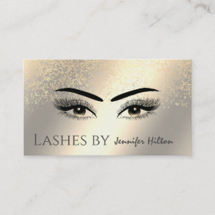 Alluring patina gold lashes makeup eyes business card