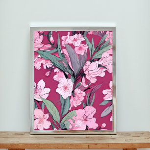 Alluring Pink Floral Pattern Photo Print