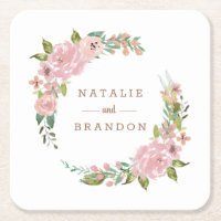 Alluring Rose Vintage Dusty Pink Floral Monogram