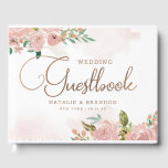 Alluring Rose Vintage Dusty Pink Floral Wedding Guest Book<br><div class="desc">Alluring Rose Vintage Dusty Pink Floral Watercolor Elegant Flower Design with roses, leaves, buds, Foliage, and rose gold foil accents. Subtle soft colours of pastel dusty blush pink, greens, mints, and peach. A cottage chic look perfect for a spring, summer, or garden wedding at your homestead, farm, or barn venue....</div>