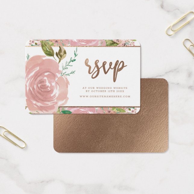 Alluring Rose Vintage Dusty Pink RSVP Insert Cards (Office)