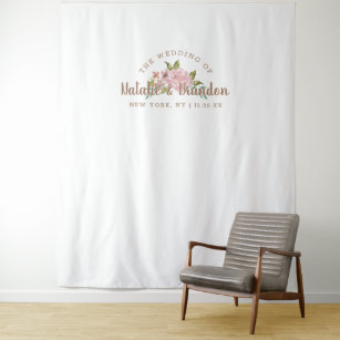 Alluring Rose Vintage Pink Photo Booth Backdrop Tapestry