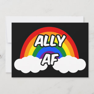 Ally AF I - LGBTQ Flag Gay Trans Queer Pride Invitation