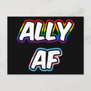 Ally AF II - LGBTQ Flag Gay Trans Queer Pride Postcard