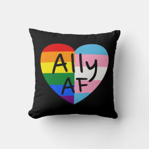 Ally AF III - LGBTQ Flag Gay Trans Queer Pride Cushion