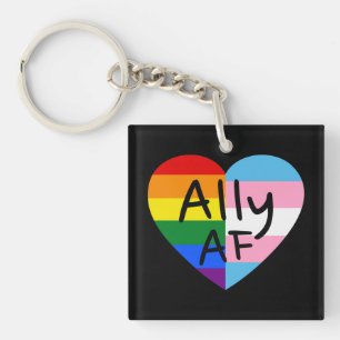 Ally AF III - LGBTQ Flag Gay Trans Queer Pride Key Ring
