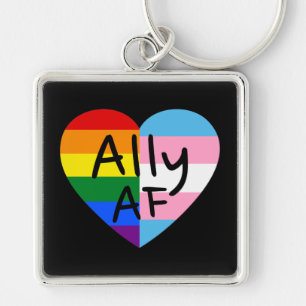 Ally AF III - LGBTQ Flag Gay Trans Queer Pride Key Ring