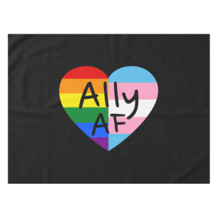 Ally AF III - LGBTQ Flag Gay Trans Queer Pride Tablecloth