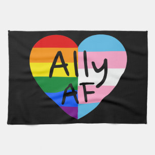 Ally AF III - LGBTQ Flag Gay Trans Queer Pride Tea Towel