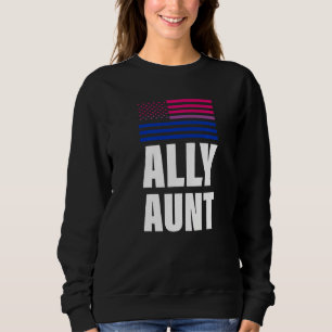 Ally Aunt Bisexual Flag Lgbt Gay Pride   Sweatshirt