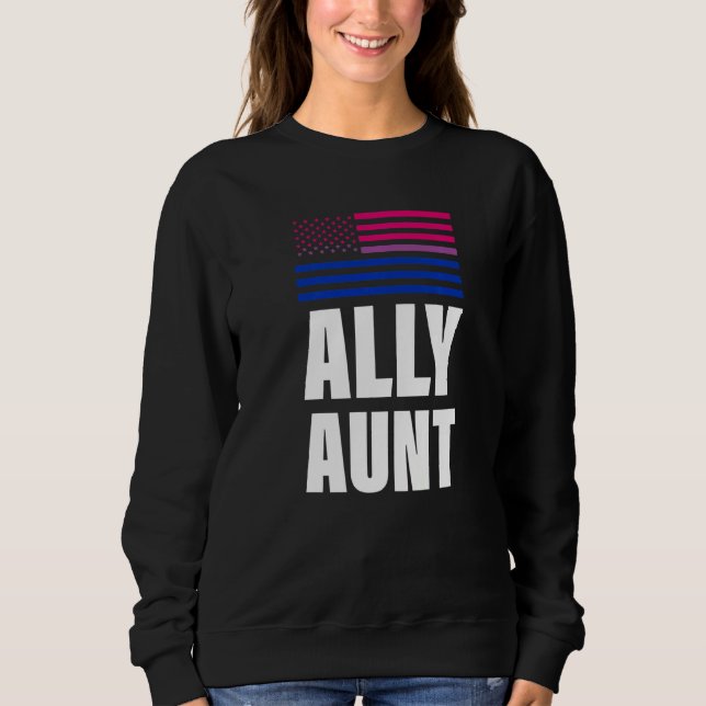 Ally Aunt Bisexual Flag Lgbt Gay Pride   Sweatshirt (Front)
