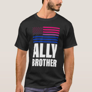 Ally Brother Bisexual Flag Lgbt Gay Pride T-Shirt