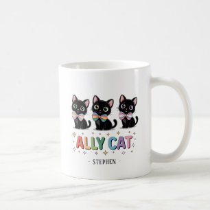 Ally Cat – Black Cat LGBTQ Pride Coffee Mug