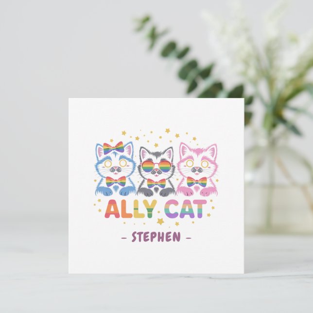 Ally Cat – Cute Colourful Cat LGBTQ Pride (Standing Front)