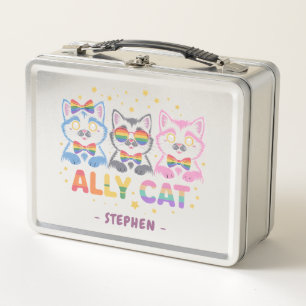 Ally Cat – Cute Colourful Cat LGBTQ Pride Metal Lunch Box