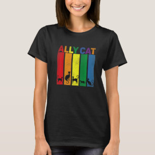 Ally Cat Lgbt Gay Rainbow Pride Flag Ally Cat Lgb T-Shirt