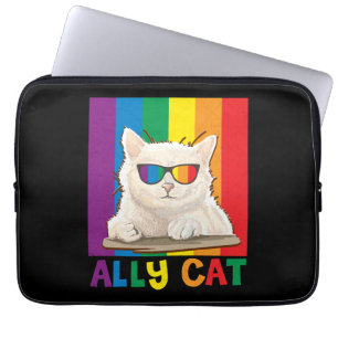 Ally Cat Lgbt Gay Rainbow Pride Flag Boys Men Laptop Sleeve