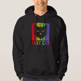 Ally Cat LGBT Gay Rainbow Pride Flag Cat Hoodie