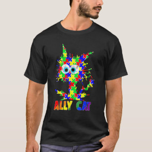 Ally Cat LGBT Gay Rainbow Pride Flag Sunflower LGB T-Shirt
