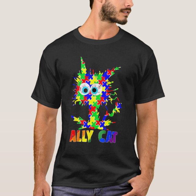 Ally Cat LGBT Gay Rainbow Pride Flag Sunflower LGB T-Shirt (Front)