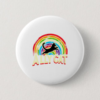 Ally Cat Lgbt Pride Cat  6 Cm Round Badge