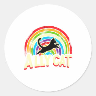 Ally Cat Lgbt Pride Cat Classic Round Sticker