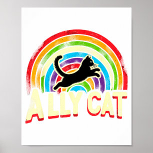 Ally Cat Lgbt Pride Cat  Poster