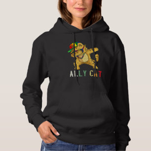 Ally Cat Lgbt Rainbow Dabbing Allies Flag Gay Prid Hoodie