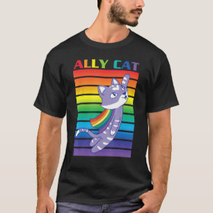 Ally Cat Pride with Pride Flag Cape Ally Cat T-Shirt