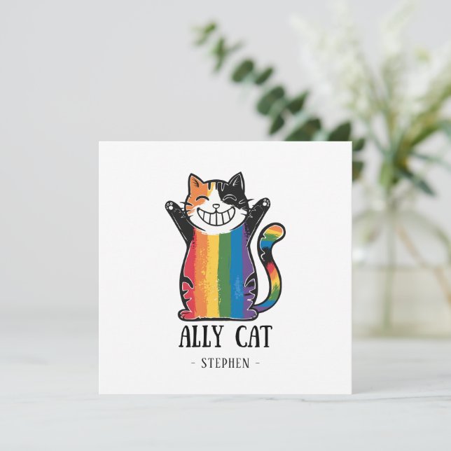 Ally Cat – Rainbow Cat LGBTQ Pride (2) (Standing Front)