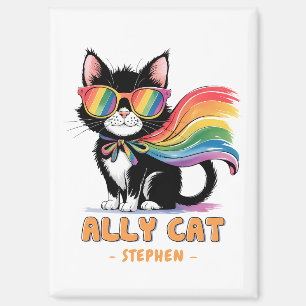 Ally Cat – Rainbow Cat LGBTQ Pride Magnet