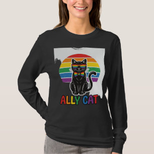 Ally Cat Rainbow Pride Vintage Cat Shirt Design_1