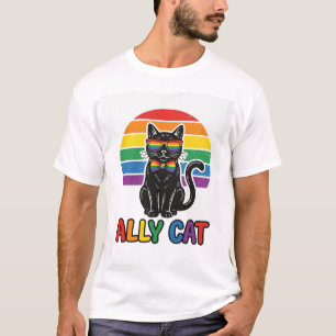 Ally Cat Rainbow Pride Vintage Cat Shirt Design_1.