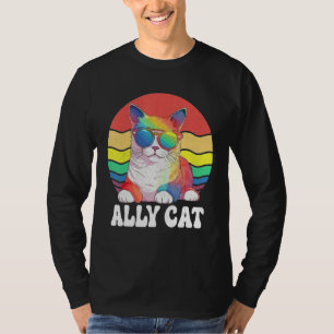 Ally Cat Straight LGBT Supporter Gay Pride Ally Ra T-Shirt