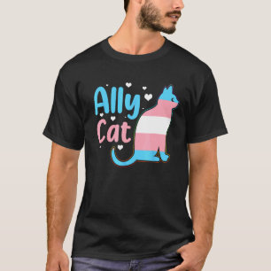 Ally Cat Transgender Pride  Cat Kitten LGBT Trans  T-Shirt