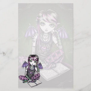 "Ally" Emo School Girl Fairy Art Stationery