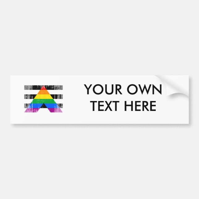 ALLY FLAG DISTRESSED -.png Bumper Sticker (Front)