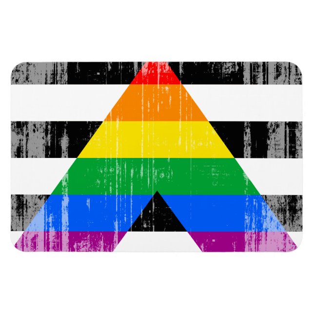 ALLY FLAG DISTRESSED -.png Magnet (Horizontal)