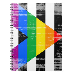ALLY FLAG DISTRESSED -.png Spiral Notebook