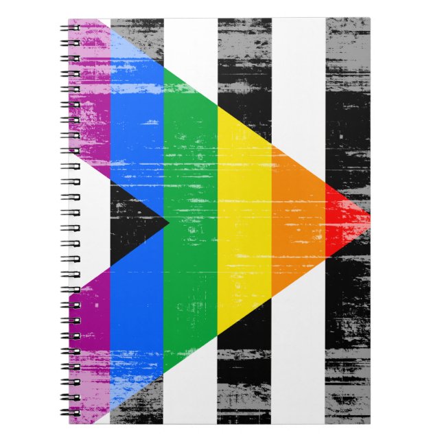 ALLY FLAG DISTRESSED -.png Spiral Notebook (Front)