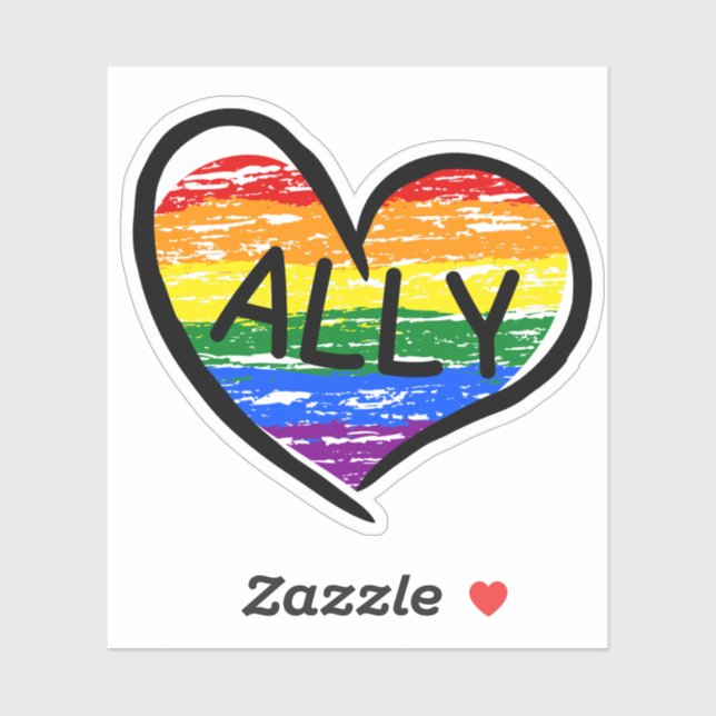 Ally for LGBTQ+ Hand Drawn Heart (Sheet)