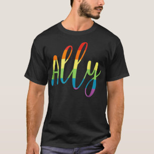 Ally Gay Pride Support LGBTQ Equality Rainbow Gif T-Shirt