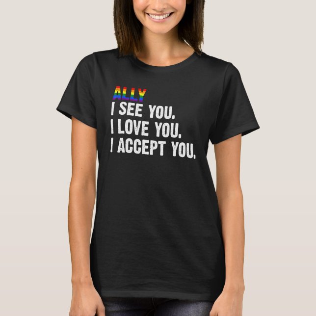 Ally I See You I Love You I Accept You Lgbtq 1 T-Shirt (Front)
